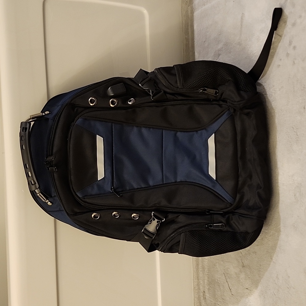 Travel electronic backpack blue and black